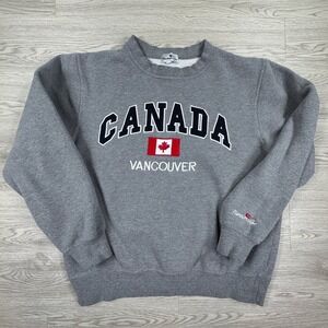 Northern‎ Vibe Men's Sweatshirt Canada Vancouver Graphic Grey Medium Embroidered